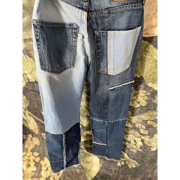 New Free People X Dr. Collectors Denim Patchwork Jeans Size Xs - Picture 8 of 10